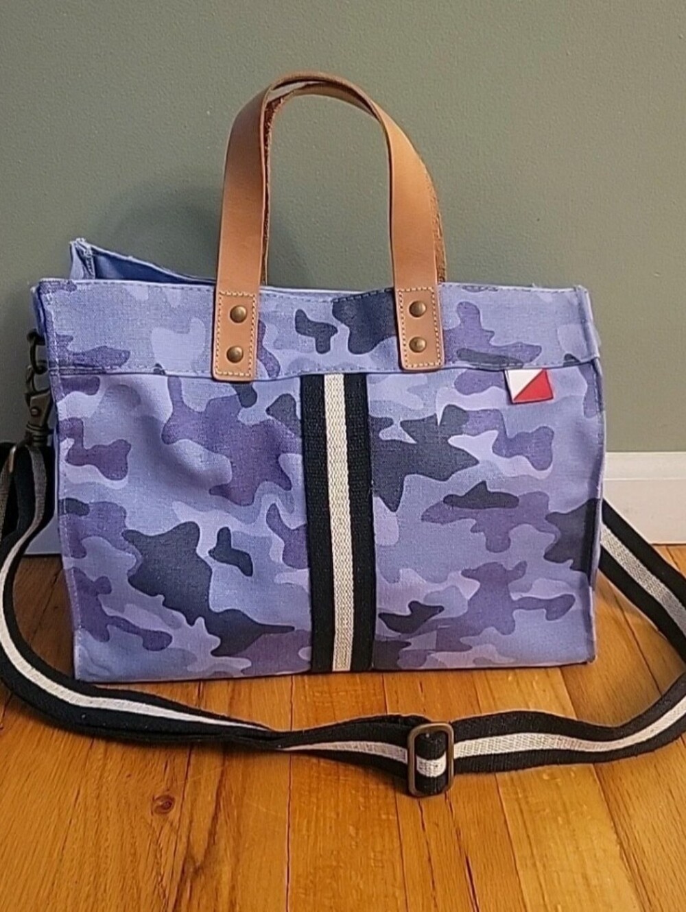 Shorebags Blue Mini Box Camo Canvas Boat Tote Bag